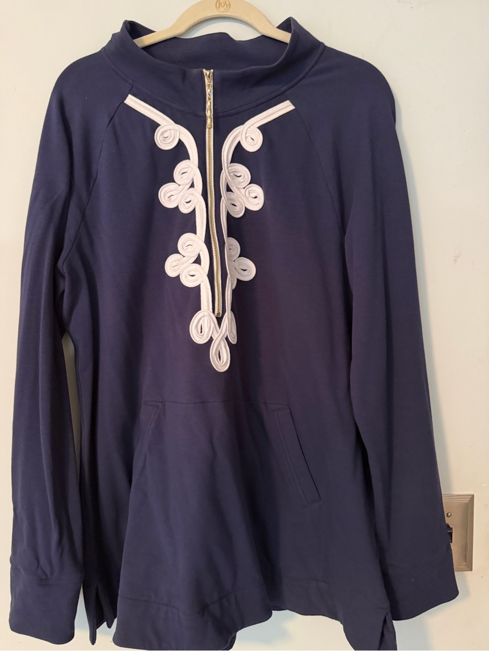 Lilly Pulitzer Navy Quarter Zip Pullover XL pockets
